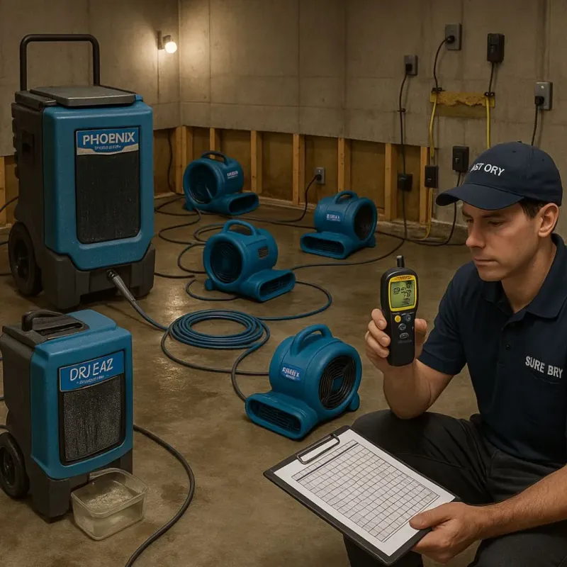 Structural Drying and Dehumidification process in Jean Lafitte, LA